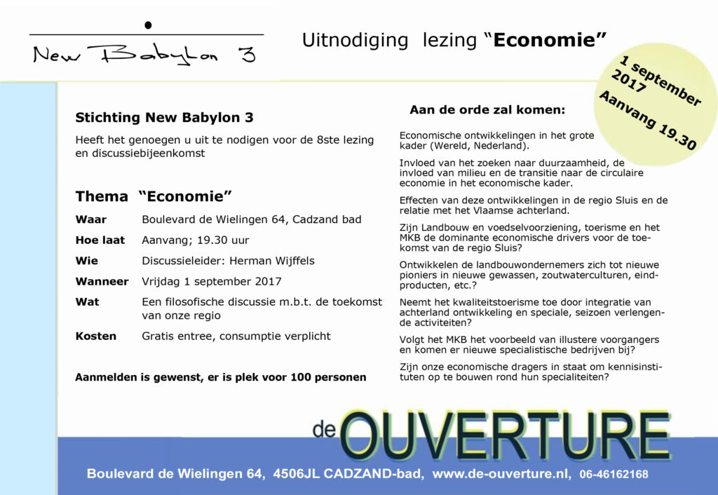 NB3 1 september 2017 lezing Economie